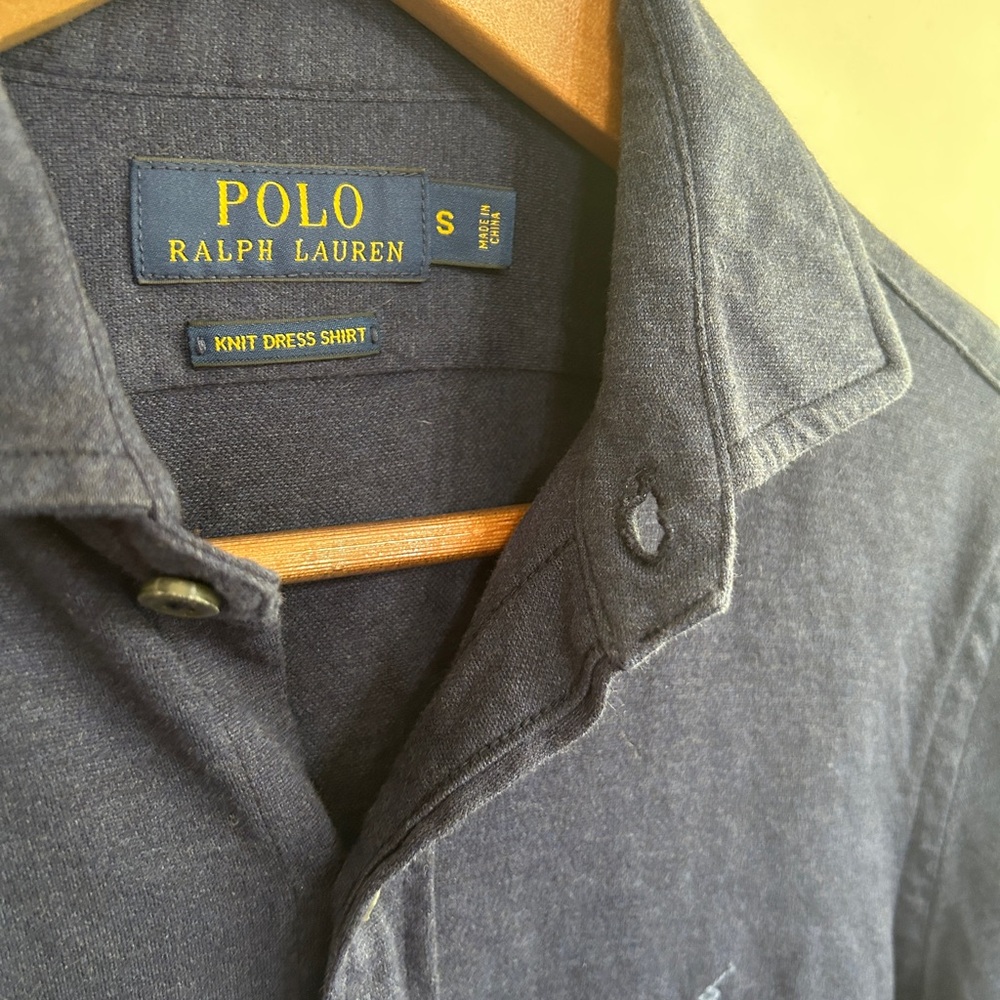 EUC Ralph Lauren men’s slim fit knit dress shirt 100% cotton button down size S. - Picture 10 of 12